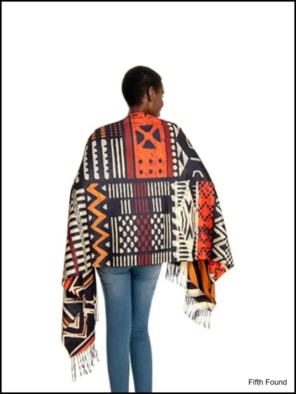 Cashmere Viscose Oversized Winter Scarf Shawl African Tribal Print Tassel Wrap